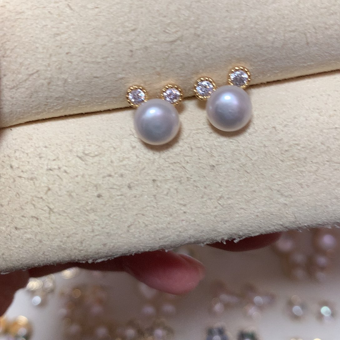 淡水珍珠耳饰合金