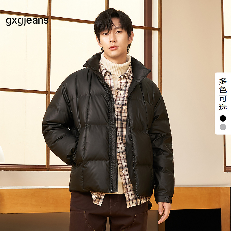 gxg.jeans男装短款潮流风男士立领短款简约轻薄防风冬季多色