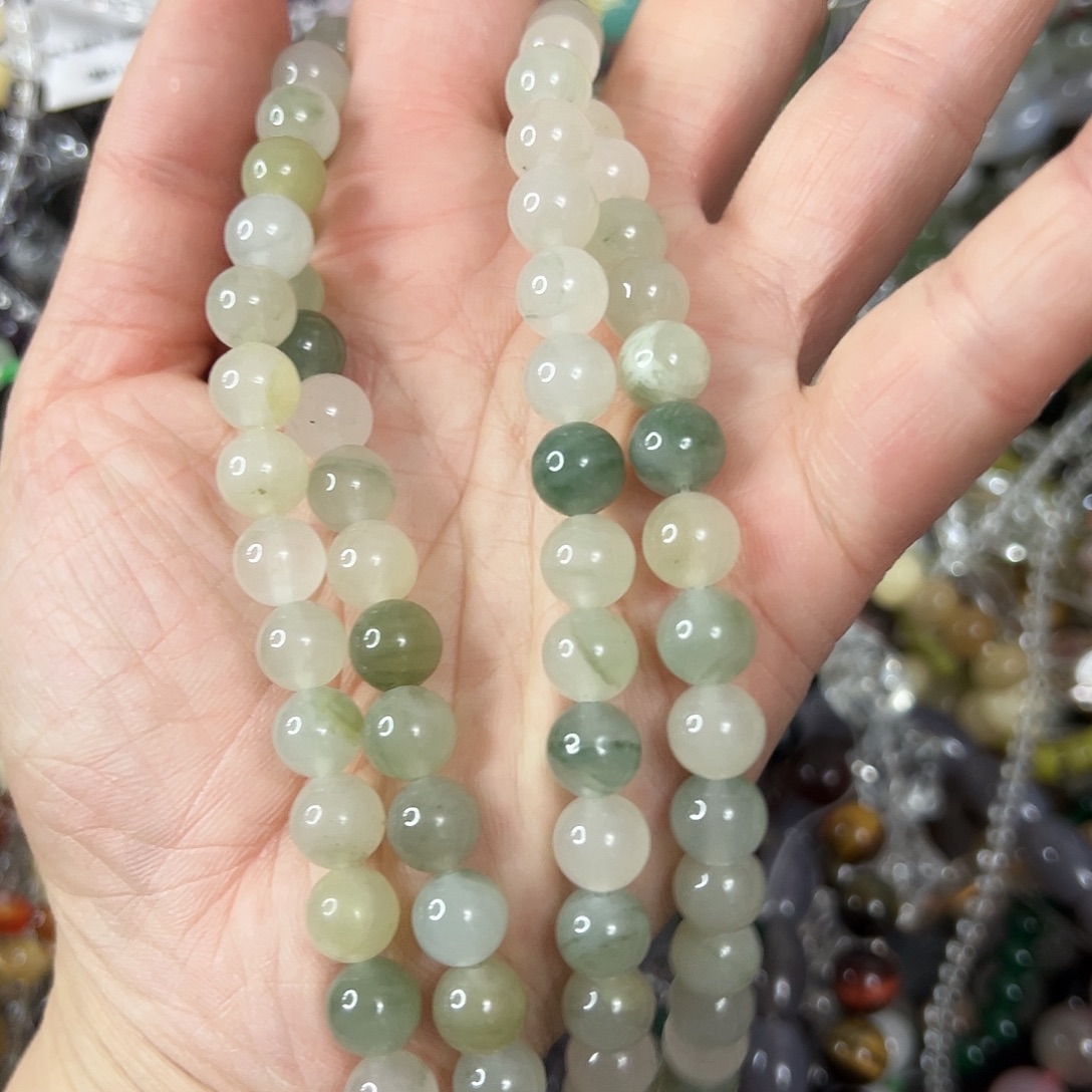 玛瑙/玉髓未镶嵌珠宝半成品，卡8天山翠2条