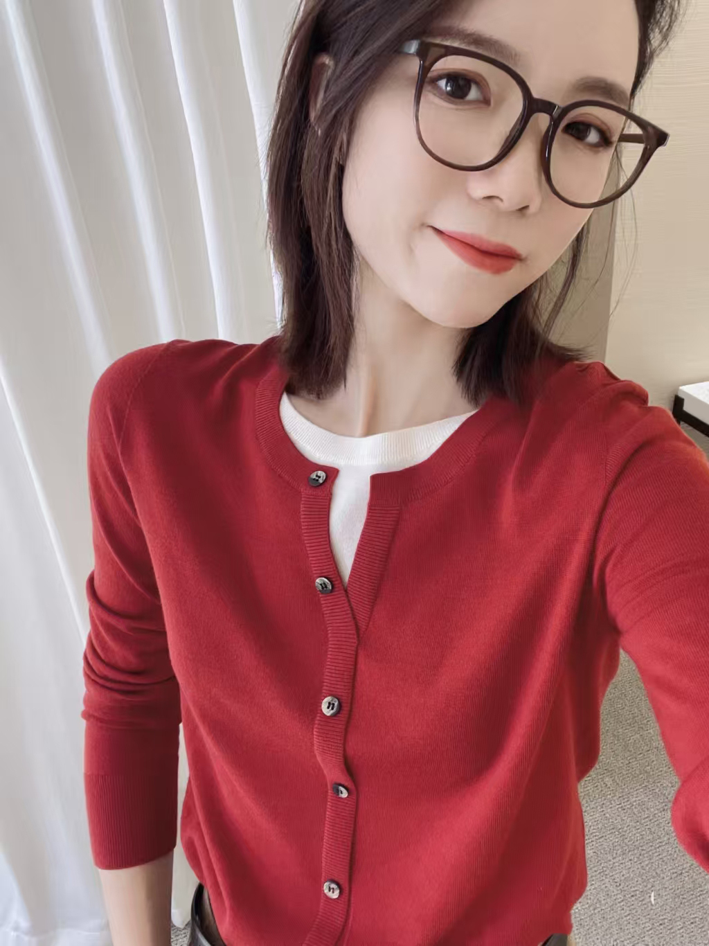 【商场同款】2026春季新款圆领羊毛撞色假两件针织衫上衣女5399790