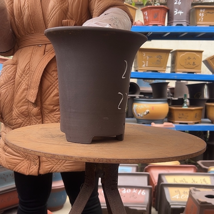 21促销紫泥花盆花盆花盆