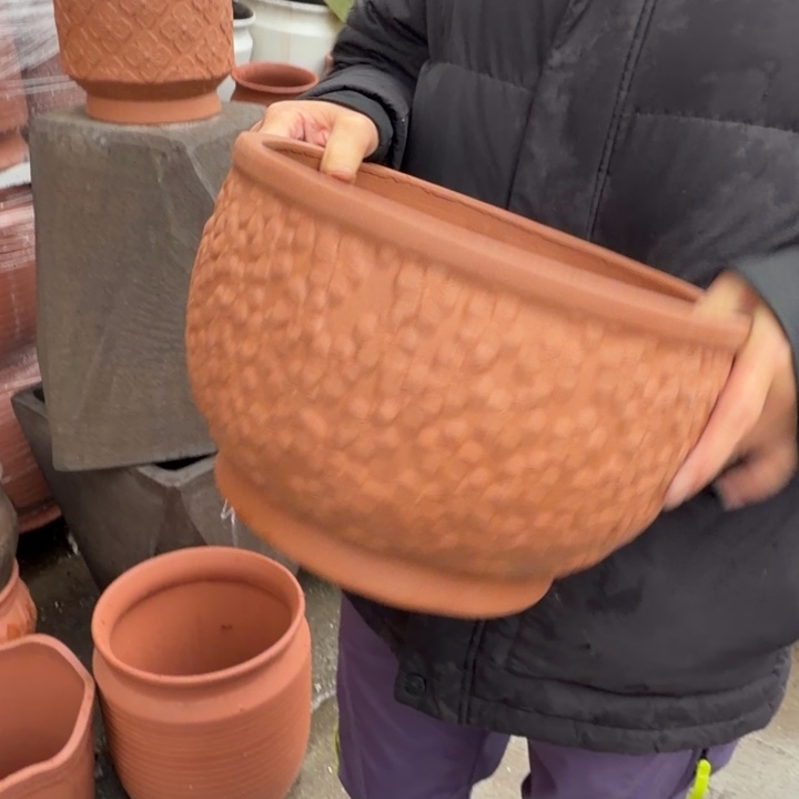 花盆紫砂口30高19宜兴紫砂粗糙正常