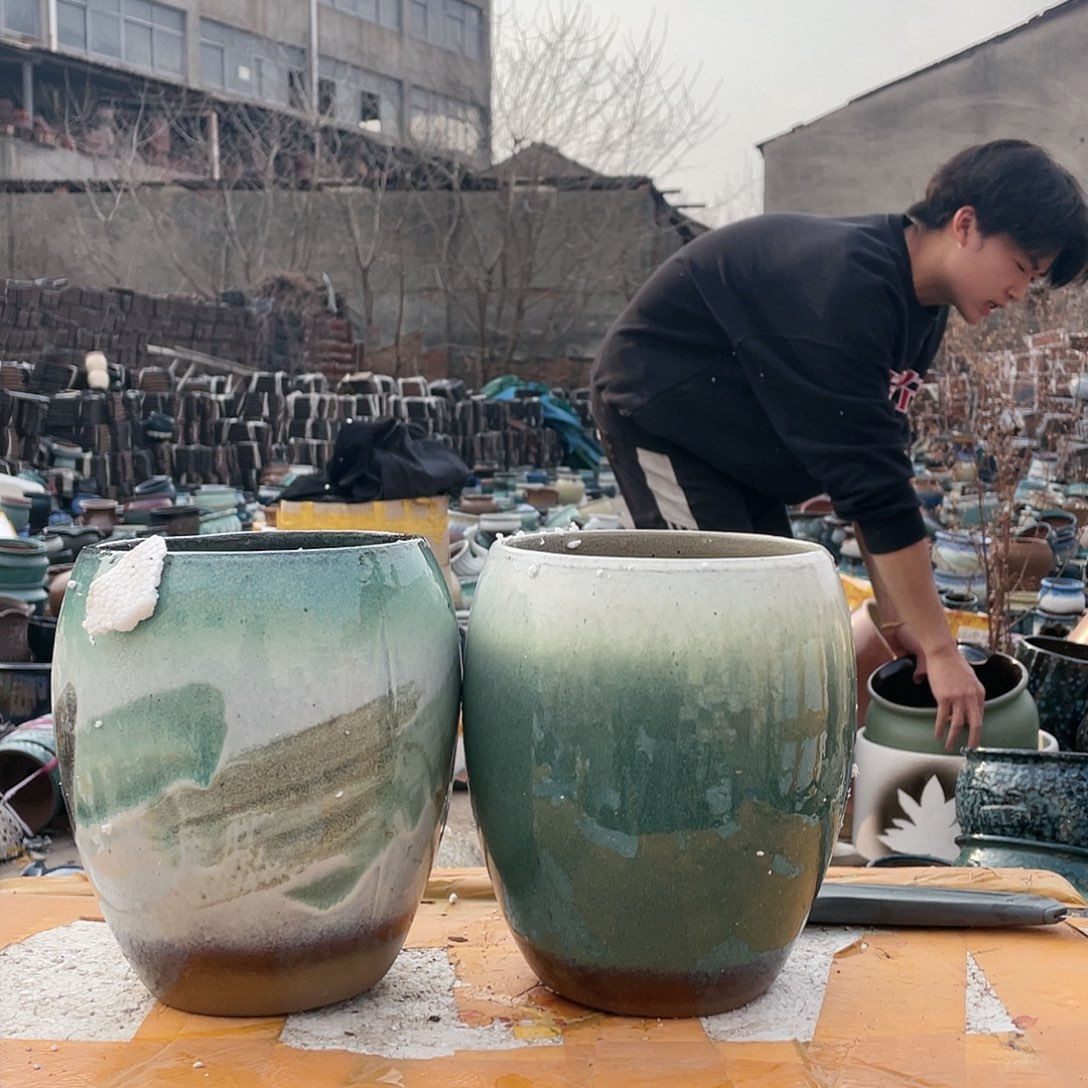 无铅玻璃宜兴紫砂花盆