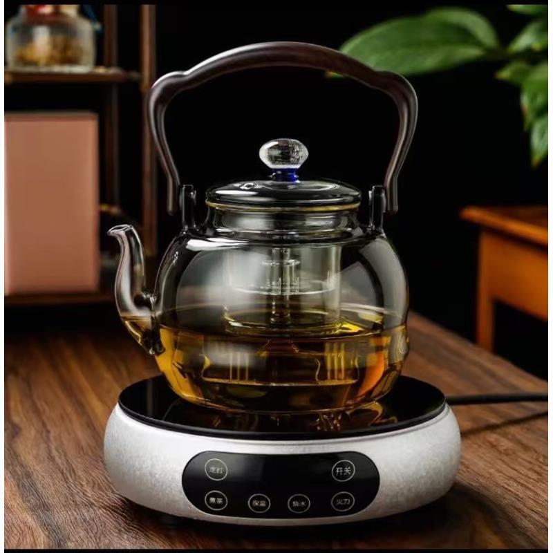 泽茗堂超薄智能电陶炉赠送耐热玻璃养生壶煮茶壶四只卡扣杯