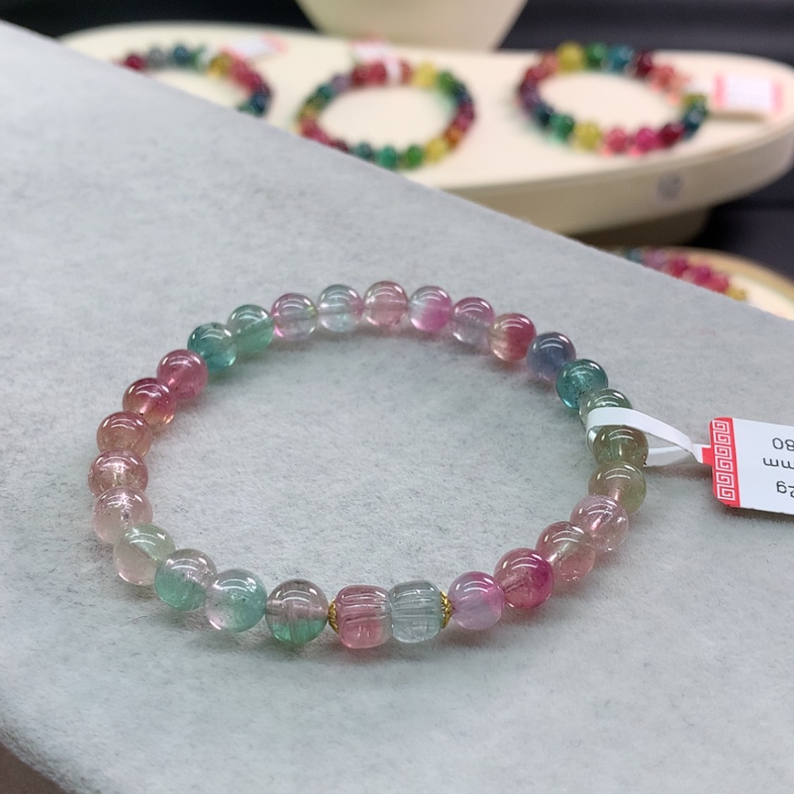 【闪购商品】碧玺手链未镶嵌碧玺西瓜单圈6.8