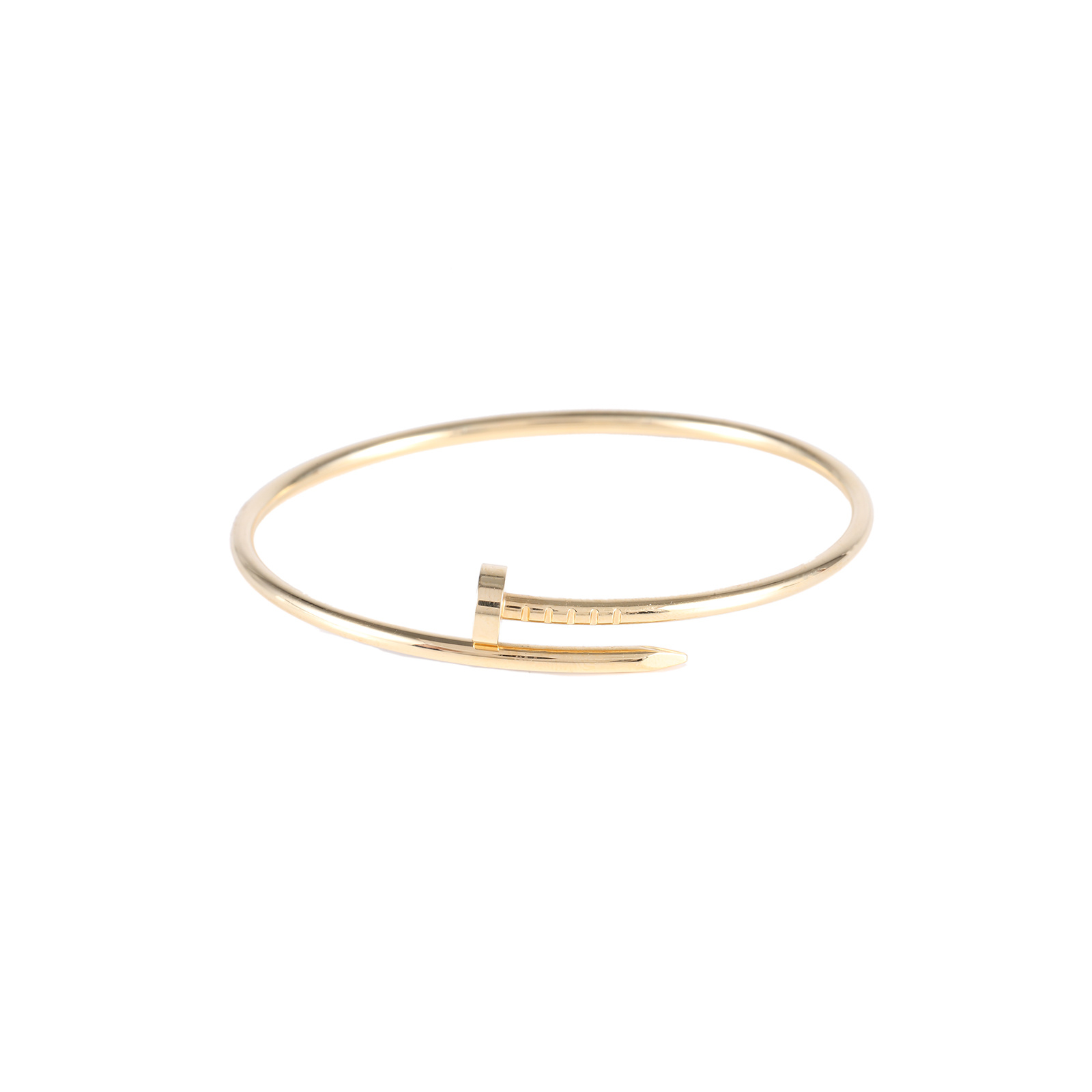 99新 Cartier/卡地亚 大头活动 钉子手镯 细款 18K玫瑰金 17号