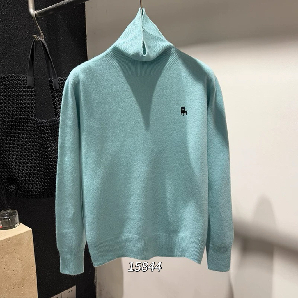 15844（部分无水洗唛，介意慎拍）WANGDAN凳子刺绣高领针织长袖