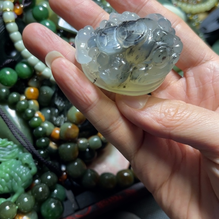 蛇纹石玉合金颈饰