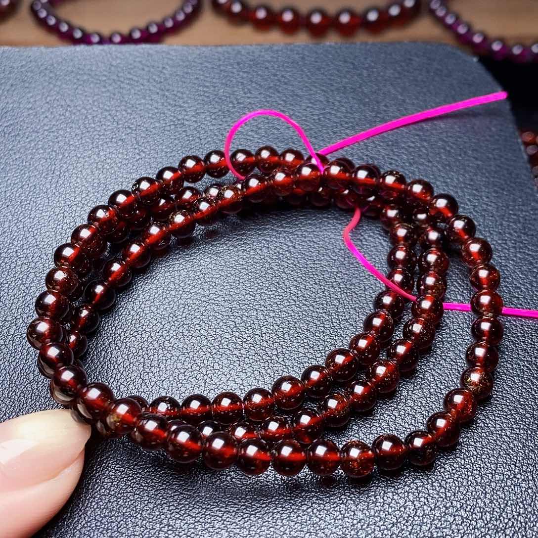 未镶嵌手链石榴石5.0 3圈福利