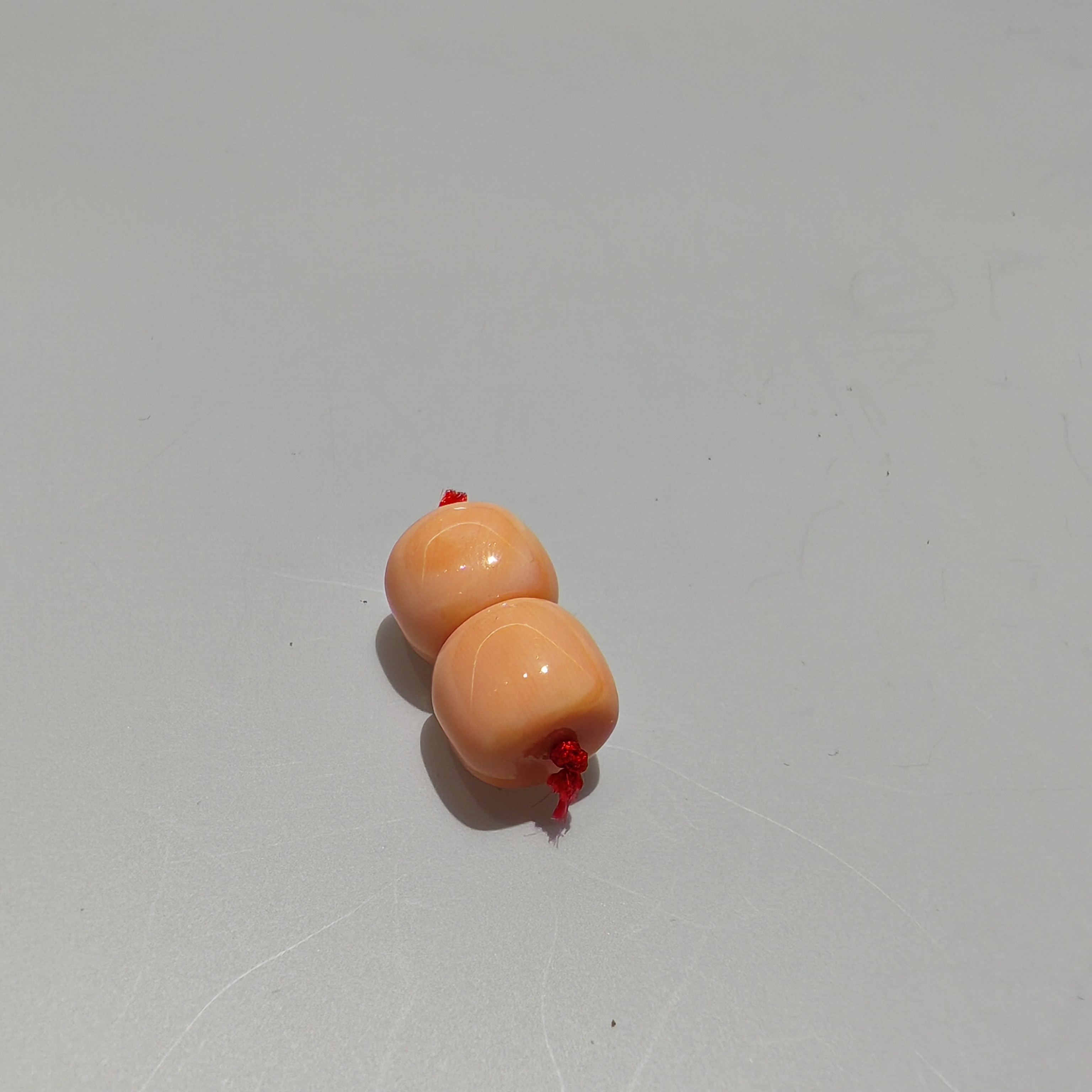 卡莫丁 天然珊瑚 MOMO对桶珠 卡11-12 3.3g