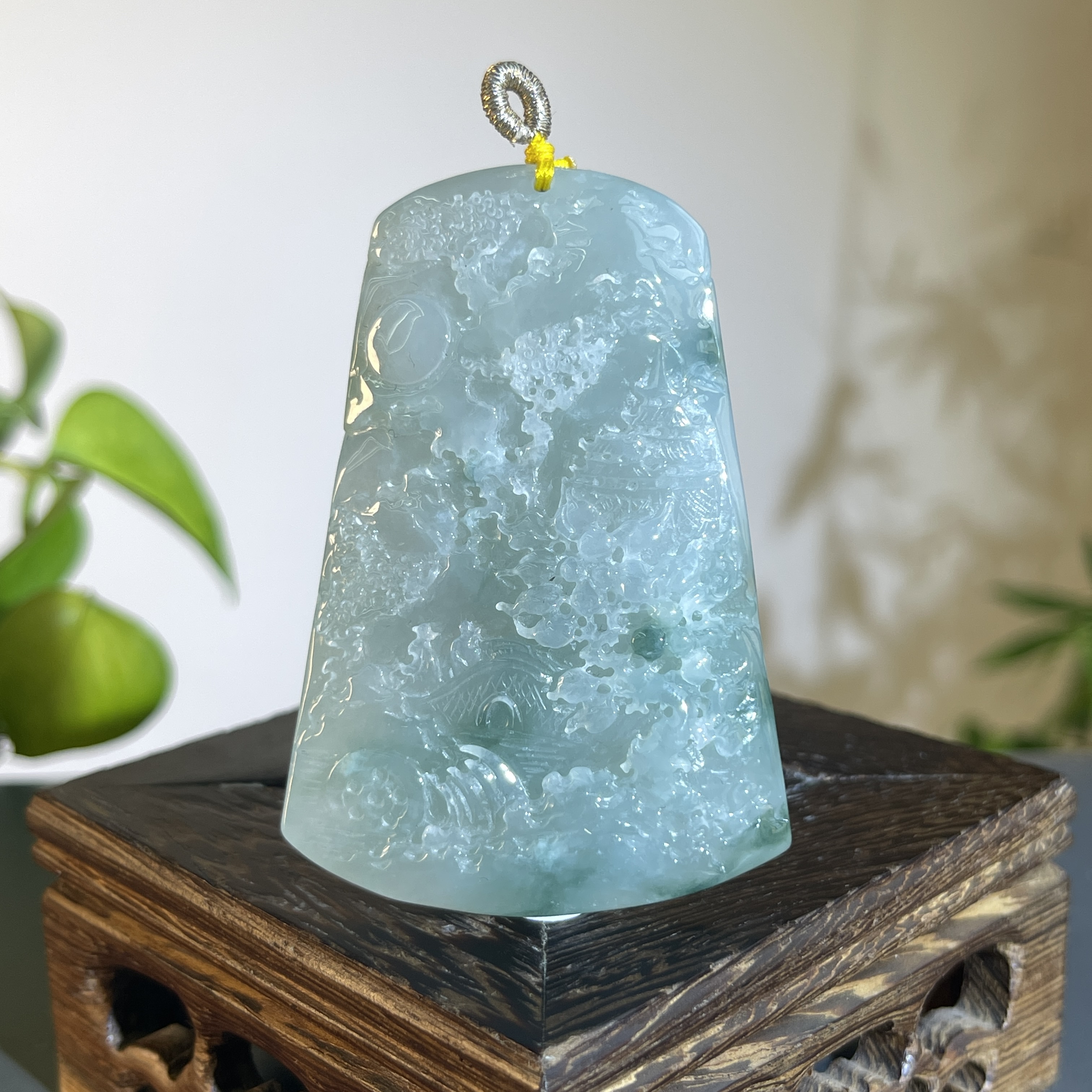 JTA24-137 天然缅甸A货翡翠  山水牌