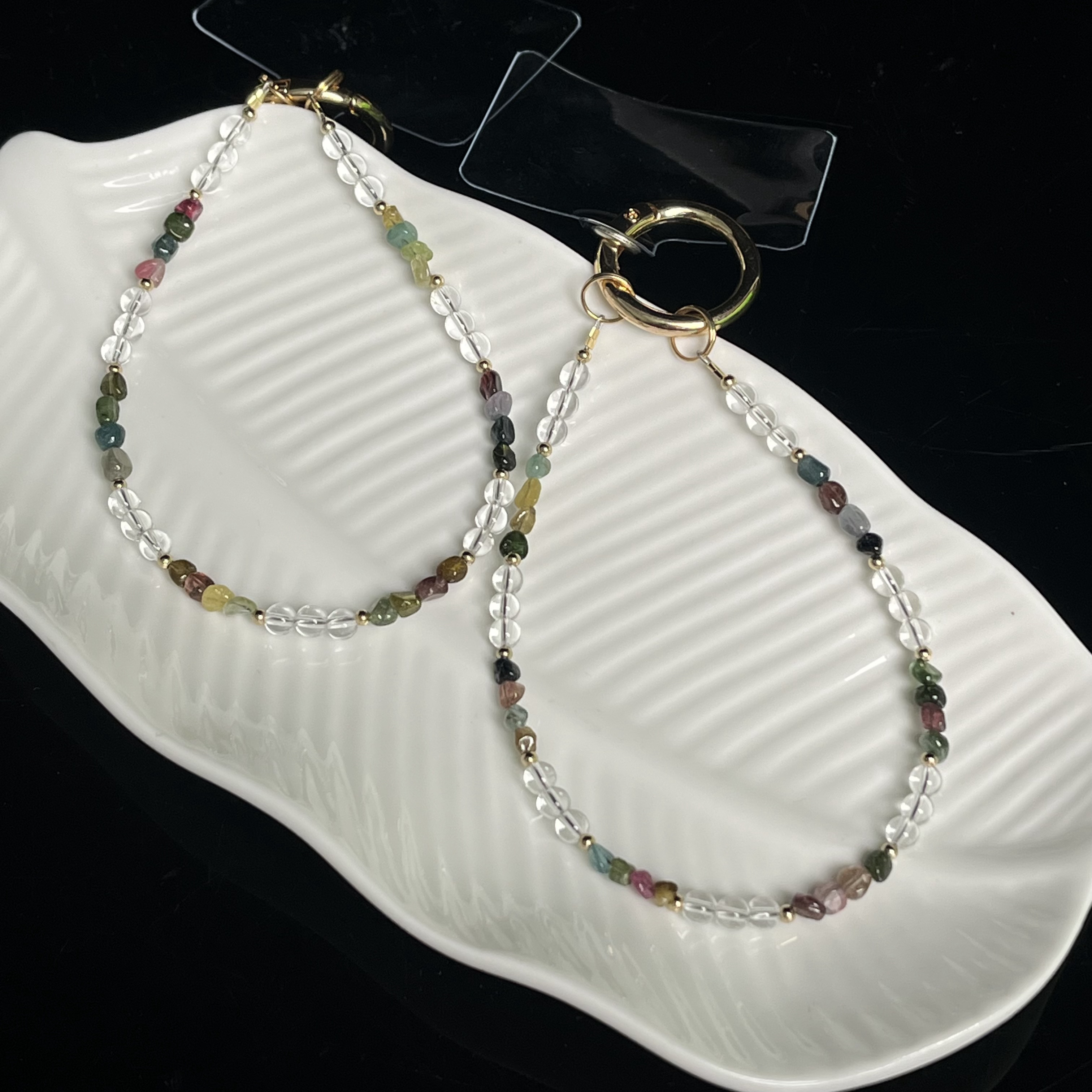 白水晶碧玺手机挂YC341多样性发其一