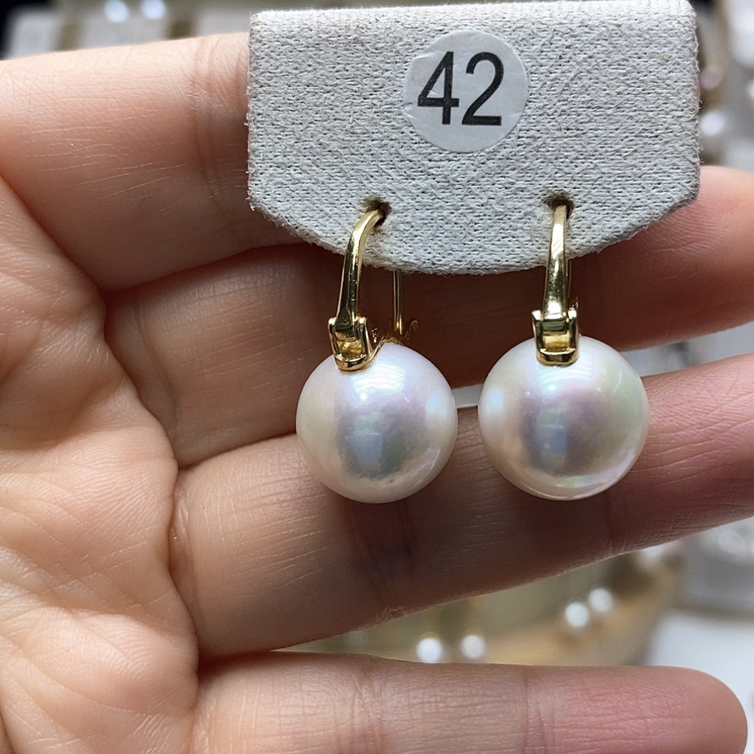 淡水珍珠耳饰银S925镶嵌