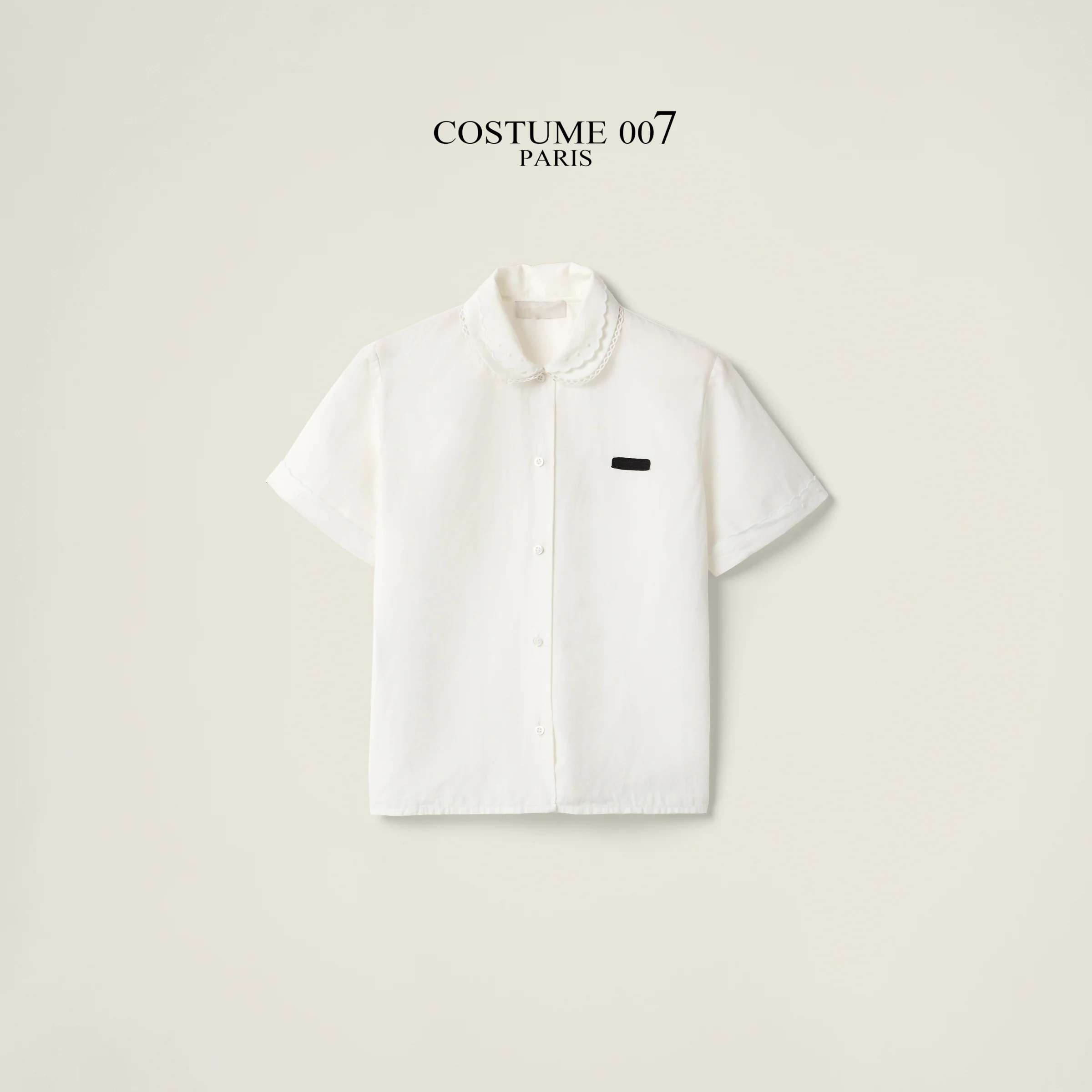 COSTUME007 (张元英同款)学院风竹节质感童趣短款衬衫女