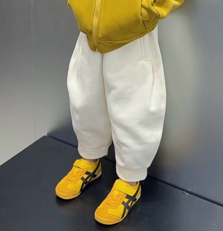 【现现】Kk·儿童冬季新款保暖软糯多巴胺色系三色加绒卫裤