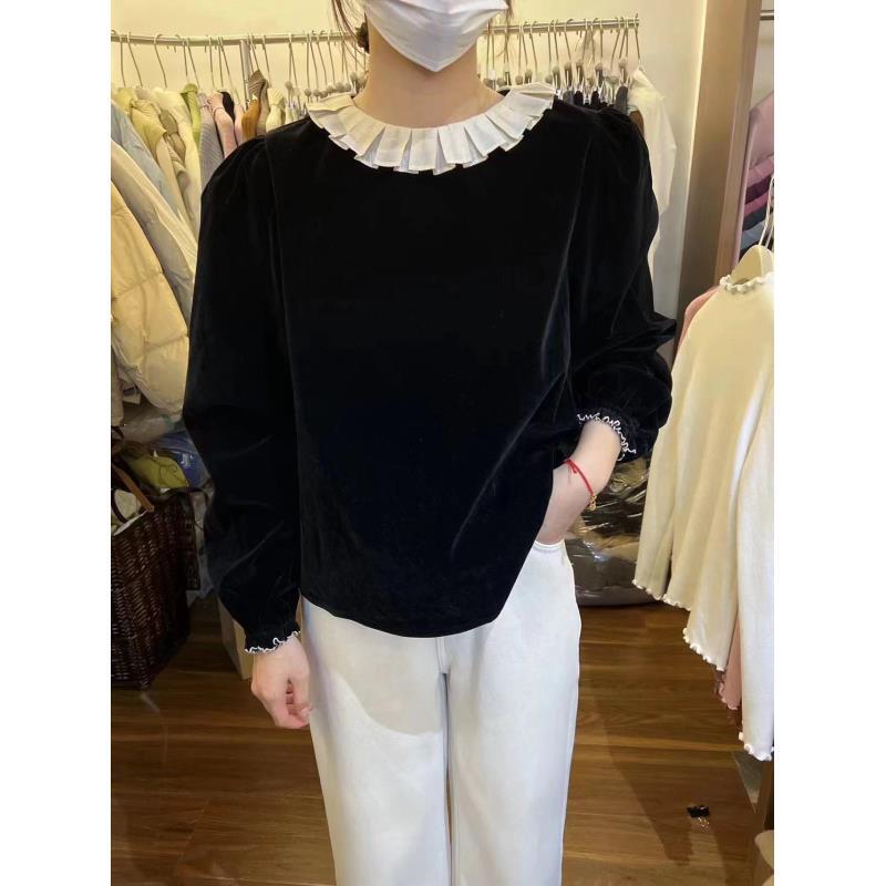 恩熙家的气质款荷叶边上衣10686