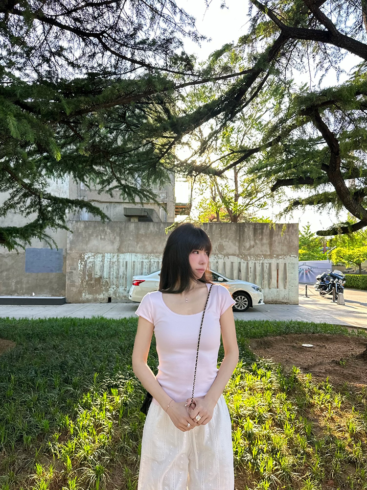 【樱花少女】蕾丝花边短袖1028