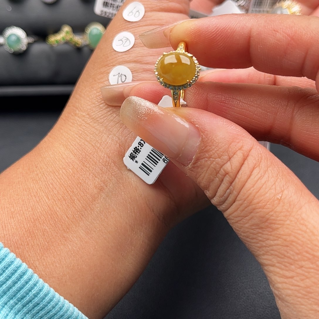 翡翠戒指银S925镶嵌缅甸天然A货翡翠女戒指