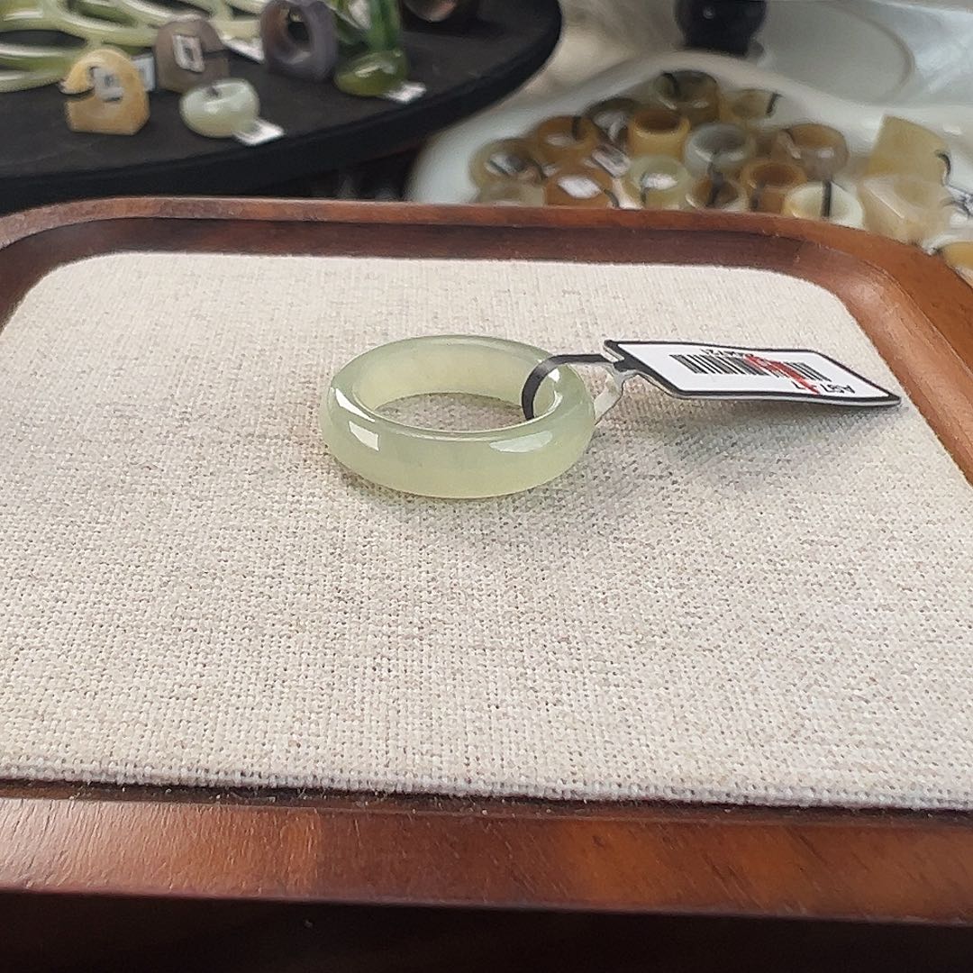 和田玉未镶嵌戒指w121晴水圆条16.0不退换