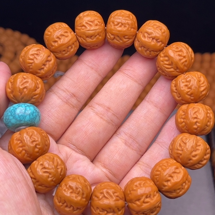 猴头核桃吊坠17麻花串绿