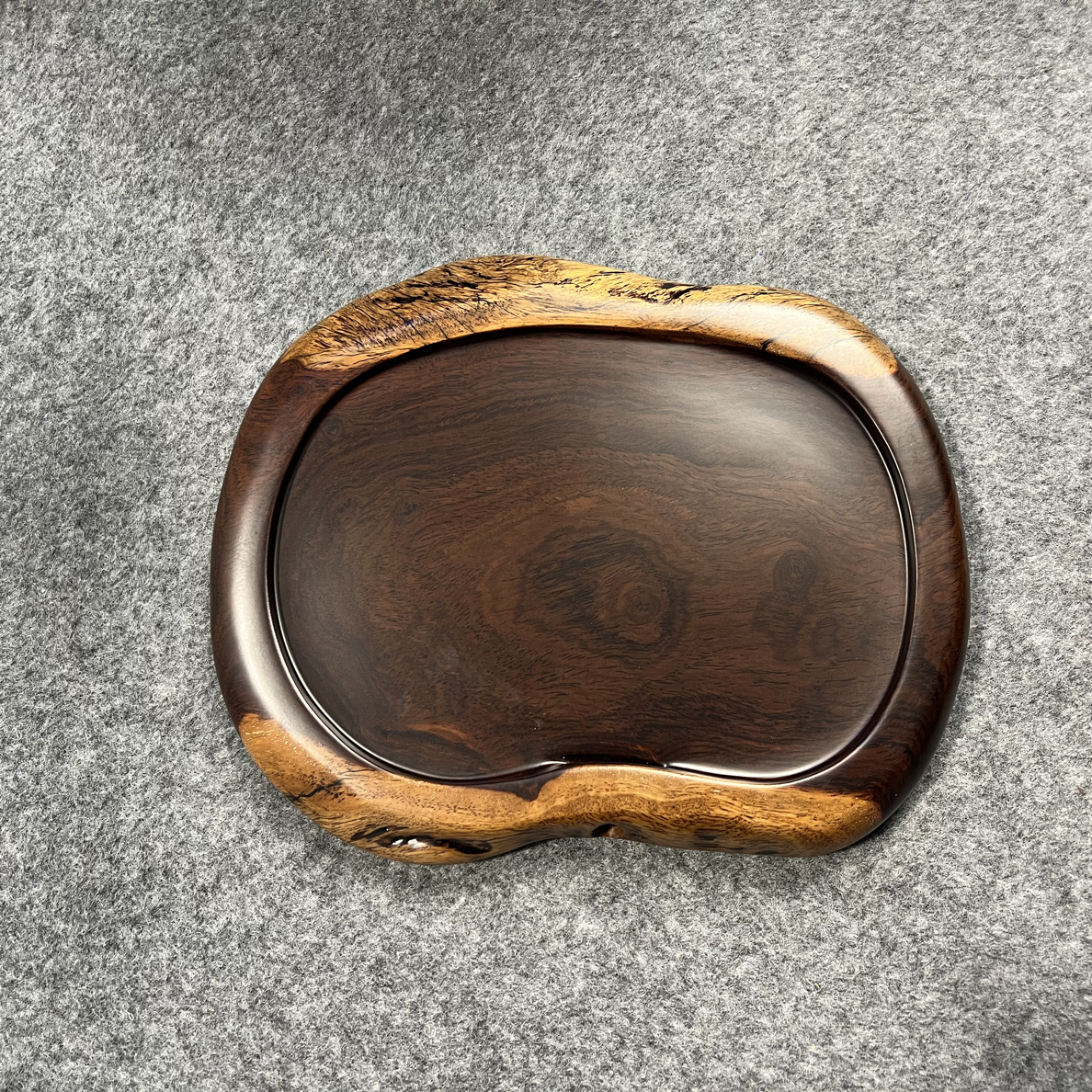 黑檀木双色款实木茶盘  尺寸：34✖️23