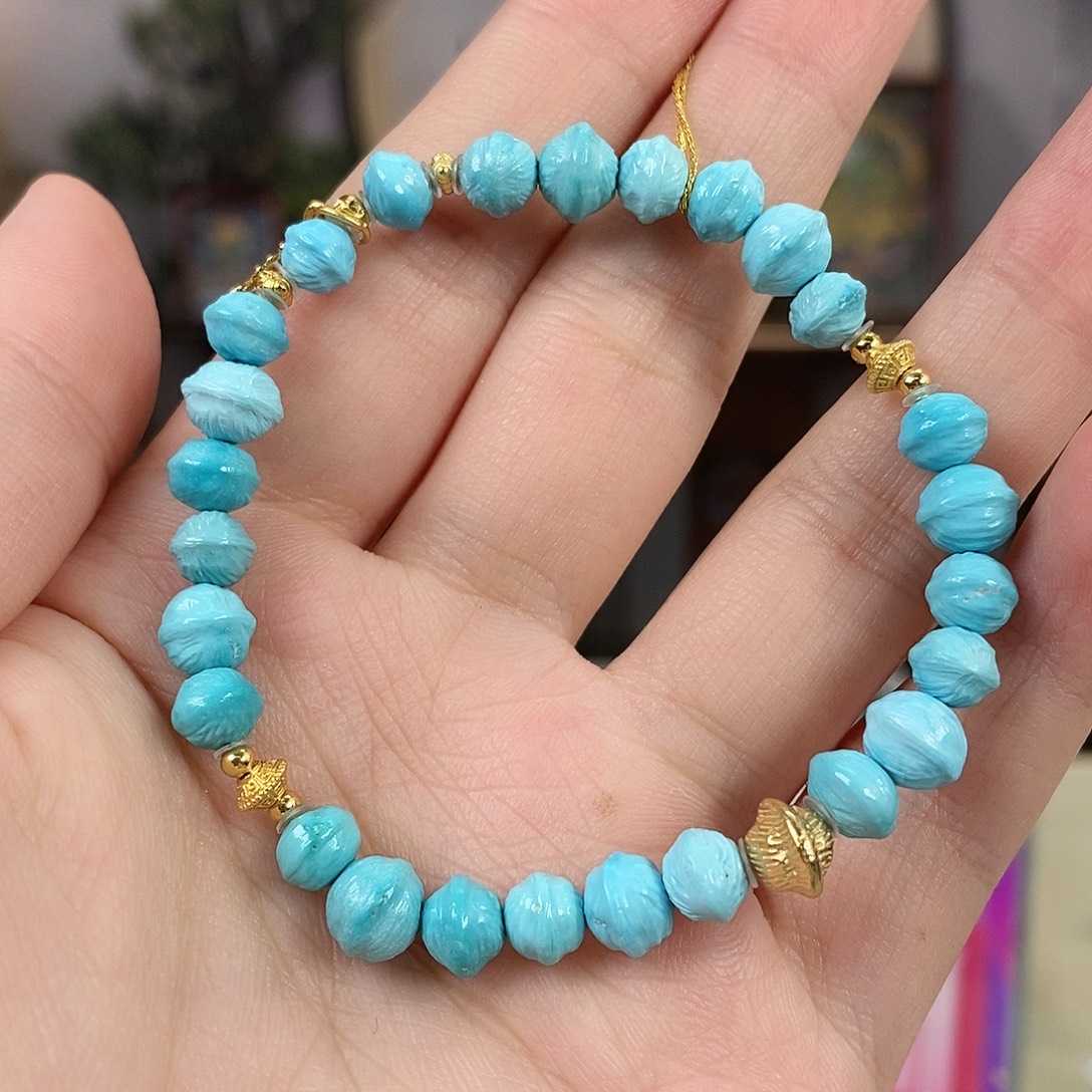 绿松石银S925镀金镶嵌珠宝奇石