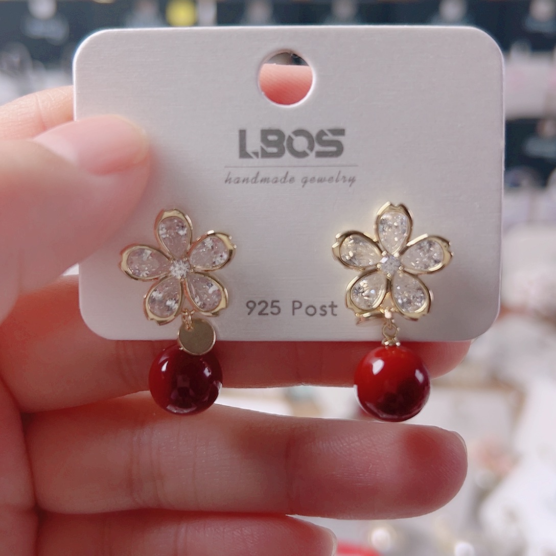 琉璃铁合金合金耳环的