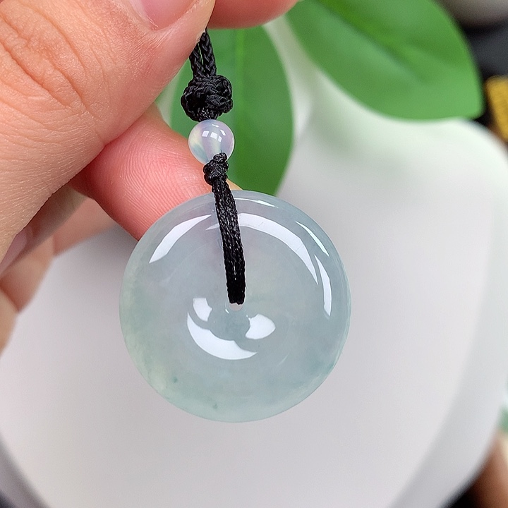 翡翠未镶嵌颈饰平安扣 24.8x5.8mm