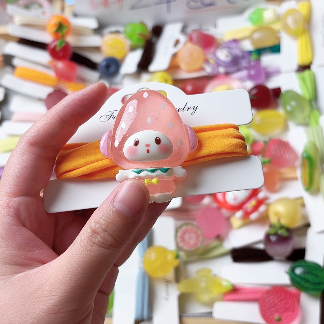 布艺非金属夜光卡通发绳