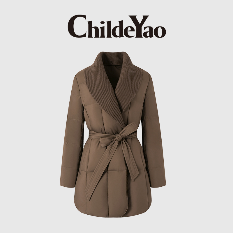 2025新款收腰羽绒服可拆卸领子高端鹅绒服CYC510566