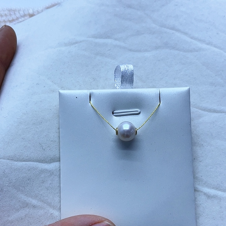 淡水珍珠项链银S925镶嵌孤品9-10路路通送链子