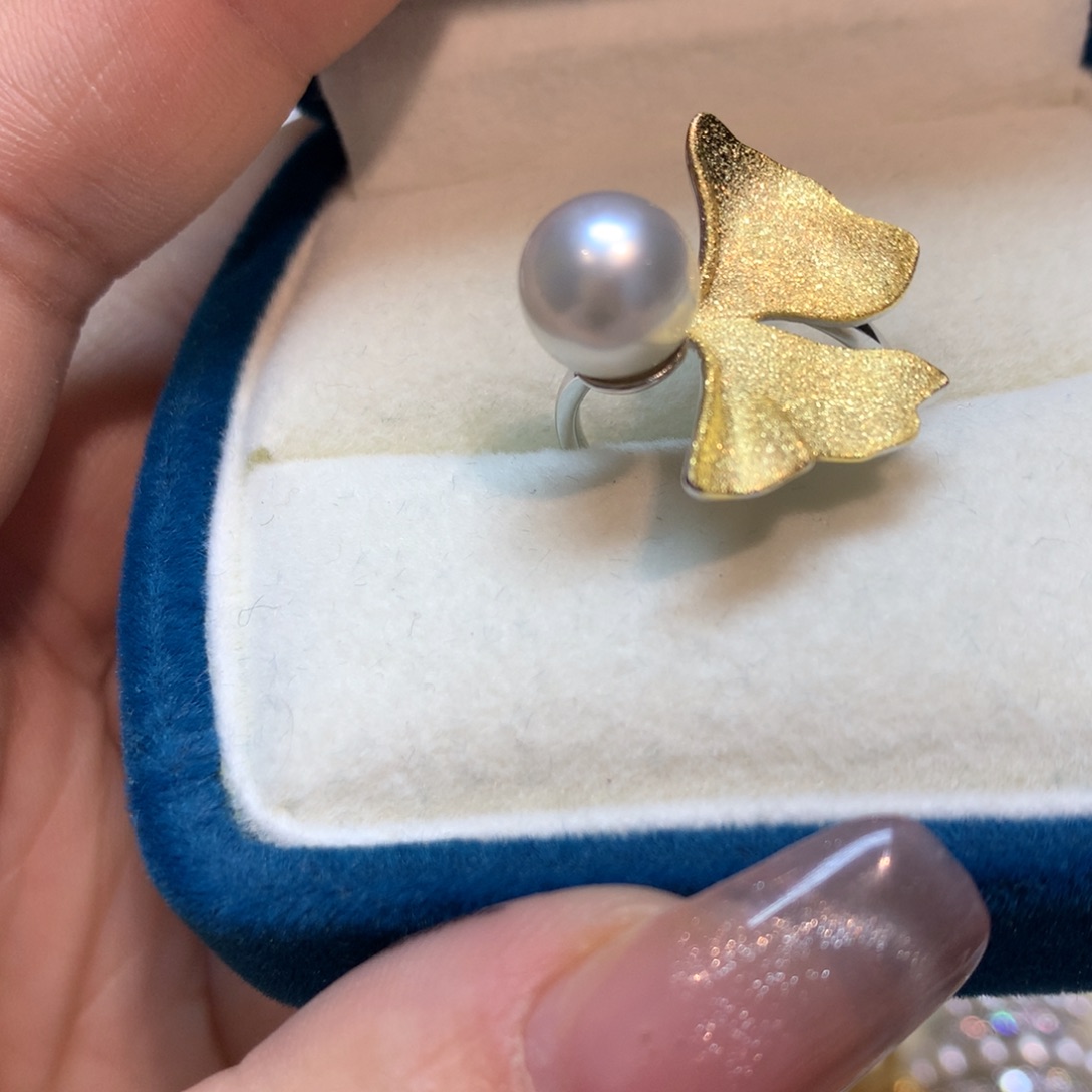 海水珍珠戒指银S925镶嵌