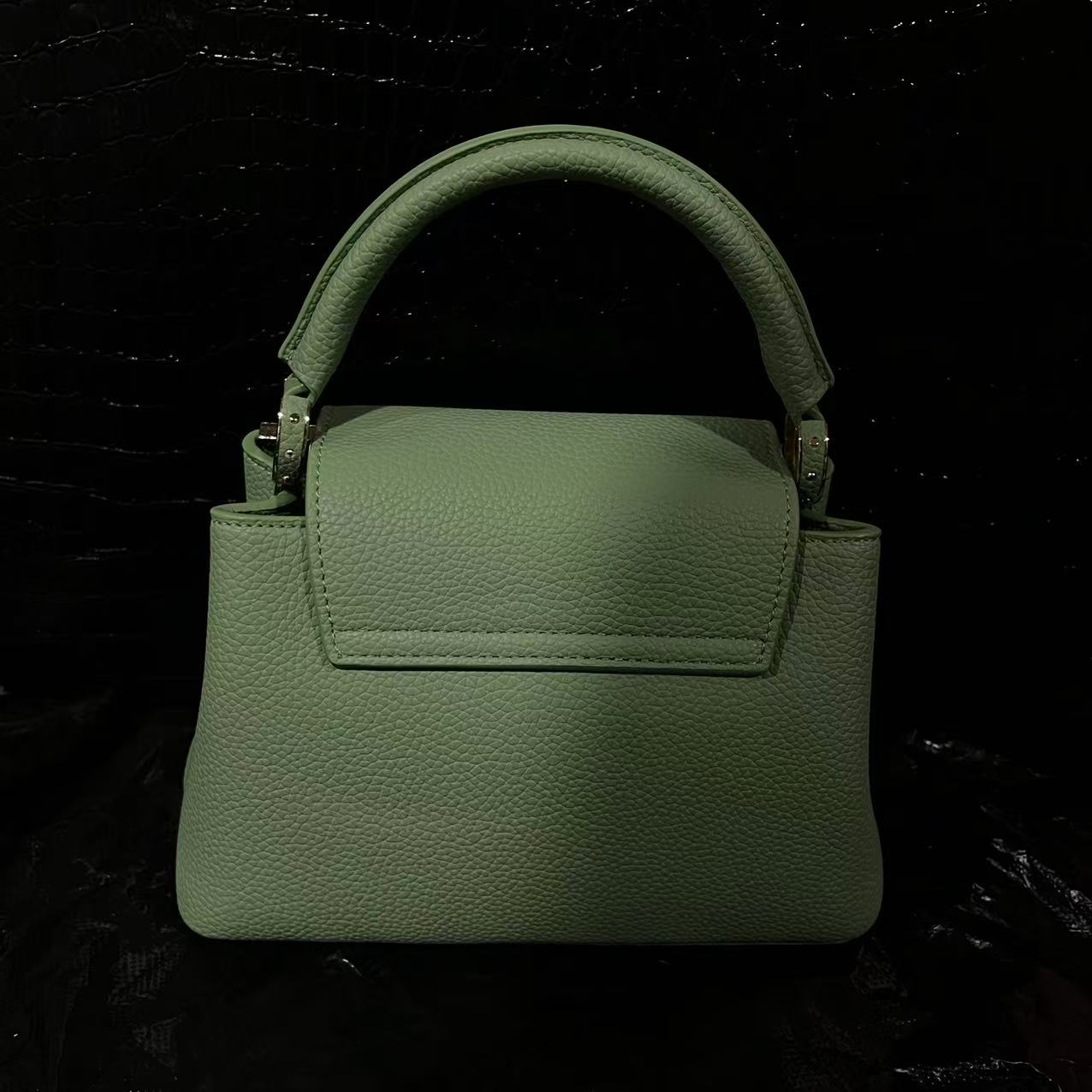 LQ-WITH-QUEEN真皮女包绿盖-小0598