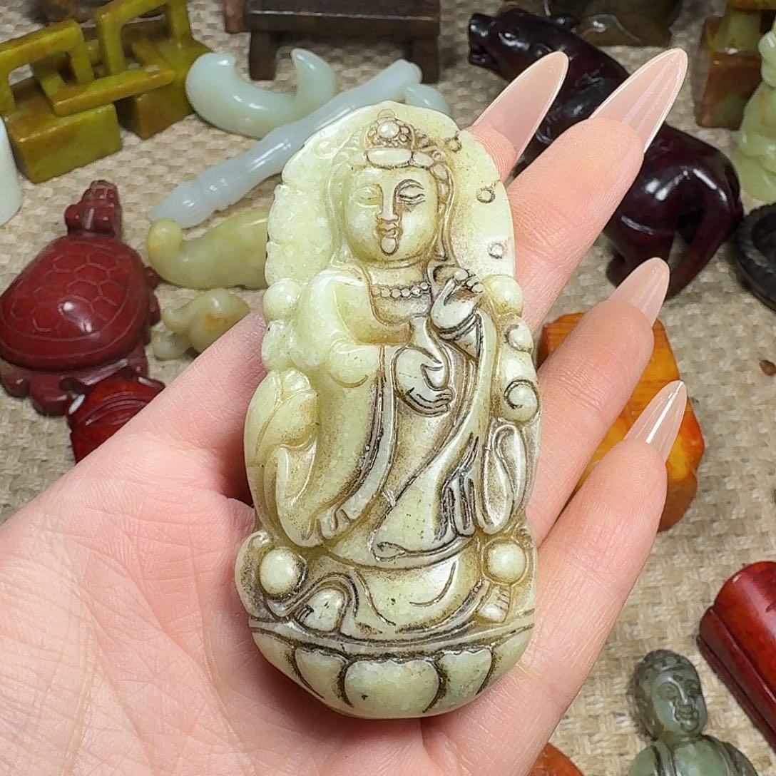 白玉菩提吊坠挂件