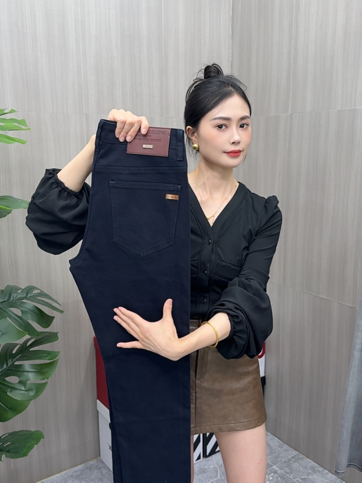 秋季钻蓝修身小直筒男士牛仔裤中年男装百搭弹力新款男式裤子潮