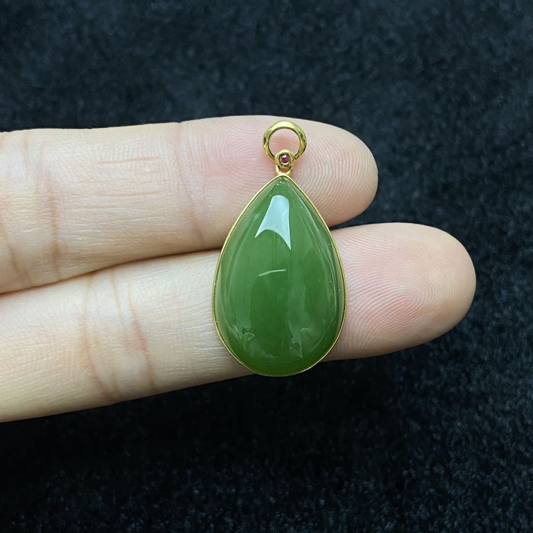 【星浩好物】18k金镶嵌和田玉吊坠-QT06H17711【多样性发一件】14*22