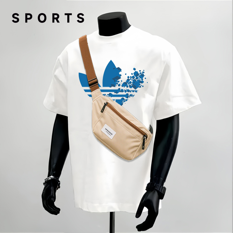 潮牌美式T恤潮流痞帅印花男款夏圆领宽松休闲短袖W17