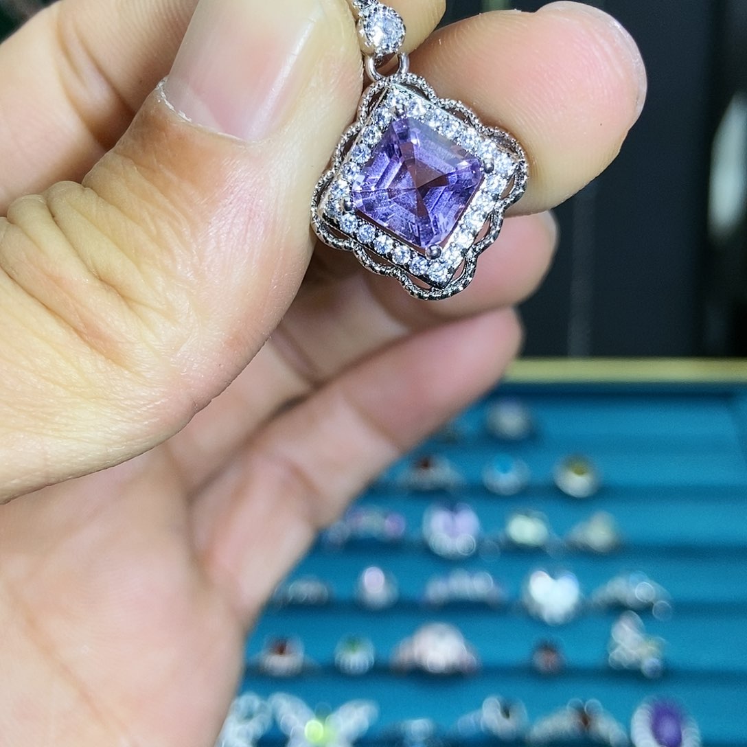 【闪购商品】紫晶珠宝半成品银S925镶嵌