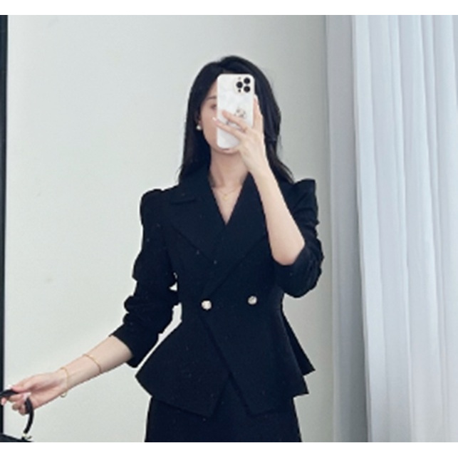 年终请沧 25夏季通勤时尚法式温柔显瘦甜美衬衫+半身裙 10122 QC