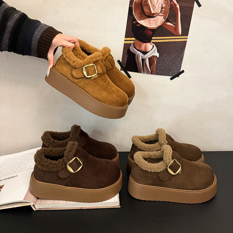 4厘米厚底【洋气勃肯鞋】阔腿裤必备鞋2025新款爆款秋冬季女鞋