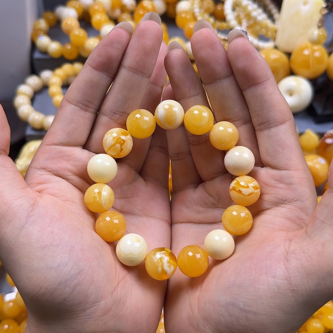 琥珀珠宝奇石未镶嵌15mm