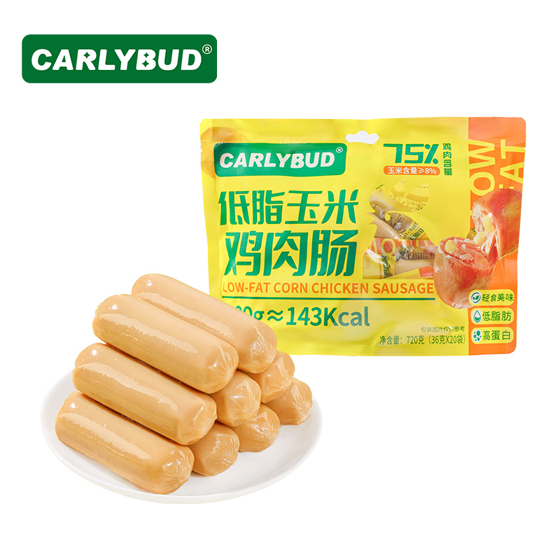 carlybud卡莉蕾 低脂玉米/笋尖鸡肉肠720g/袋（36g*20个）