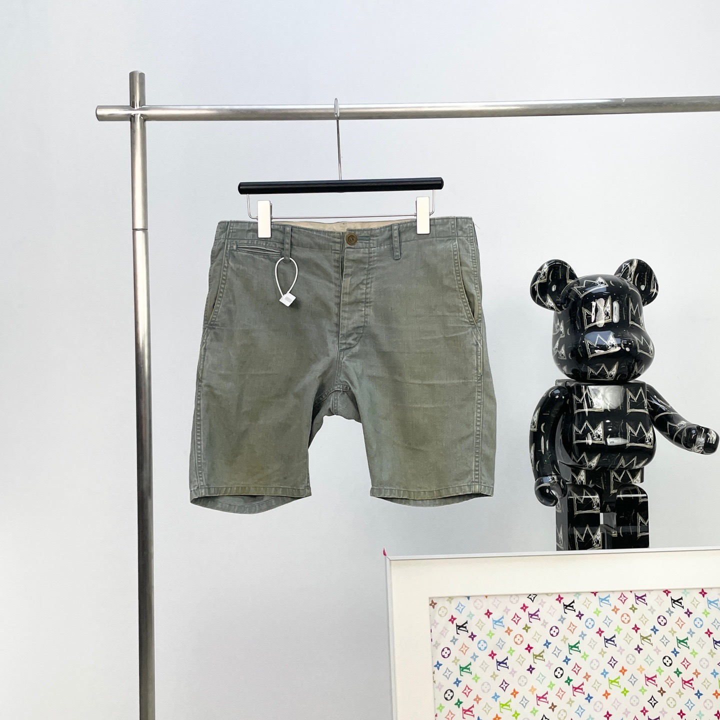 99新 YSL/圣罗兰 2569/Visvim 深绿色做旧牛仔短裤/2码