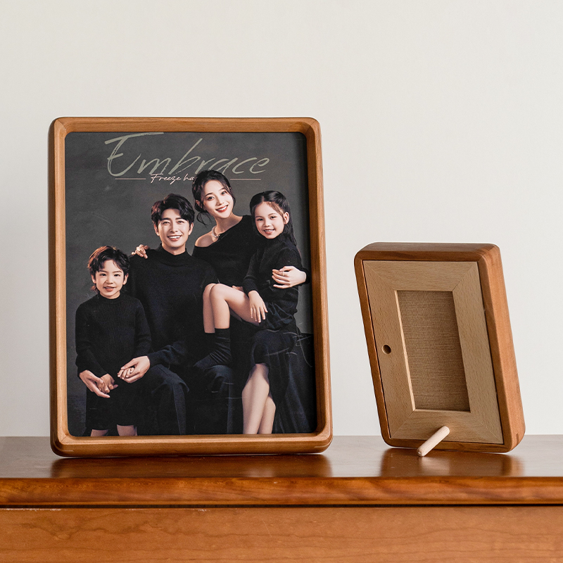 鲁大爷双榫卯相框全家福实木高级感定制装裱diyA4挂墙新年礼物