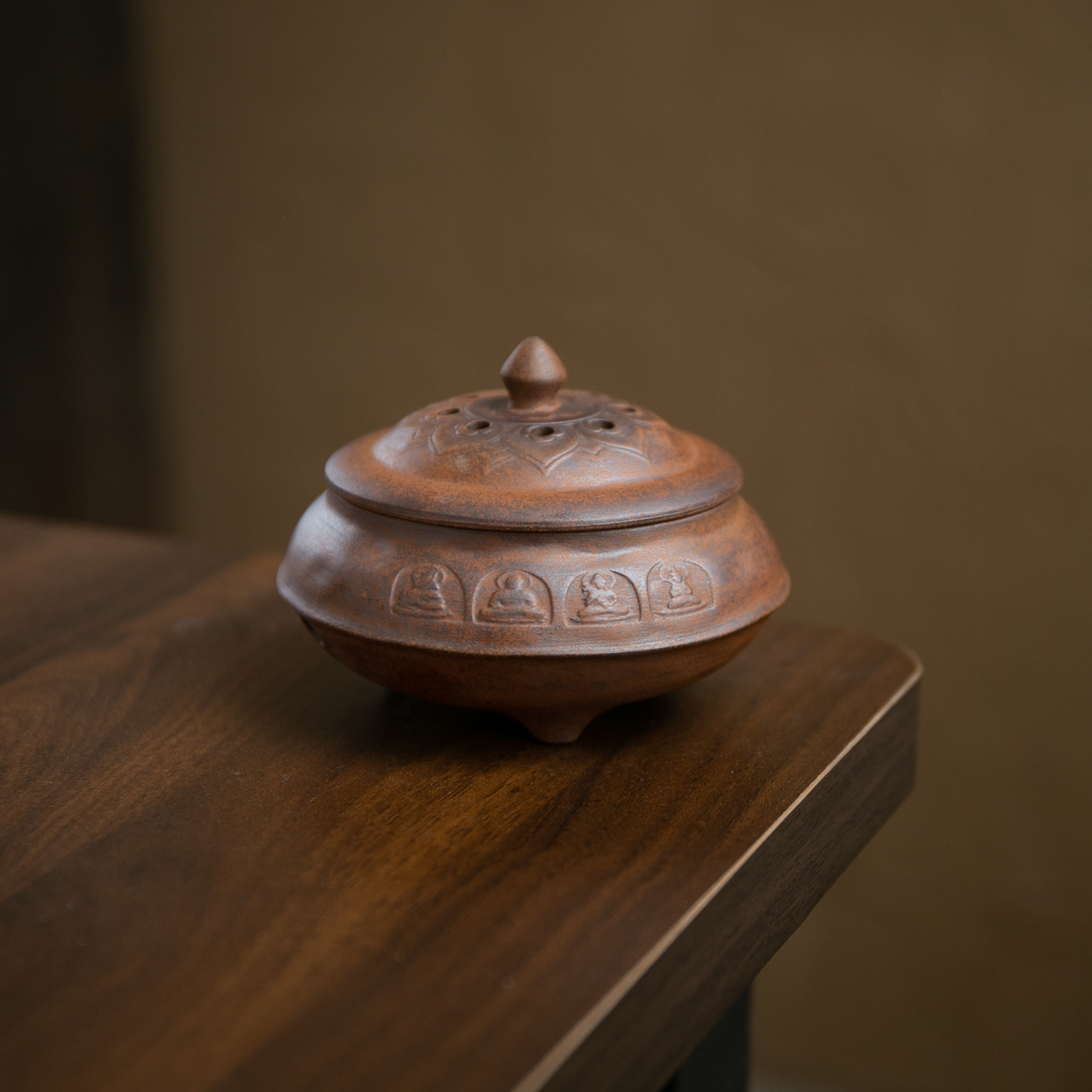 【正版川冶】敦煌香炉.6883.中式复古原矿无釉裸烧室内熏香炉.BL