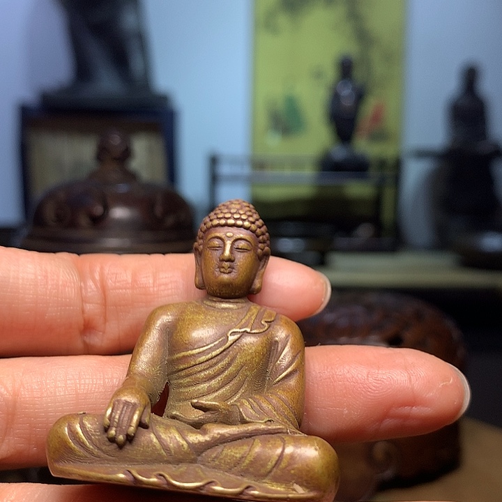 山***眠铜茶宠 小佛 摆件