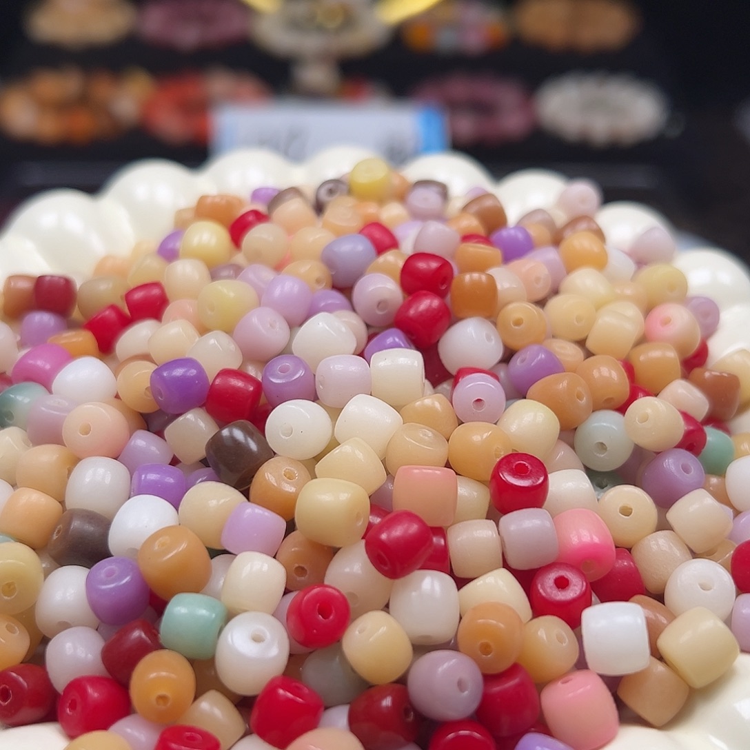 手串菩提根/象牙果微瑕卡7/8左右多彩直切1000颗