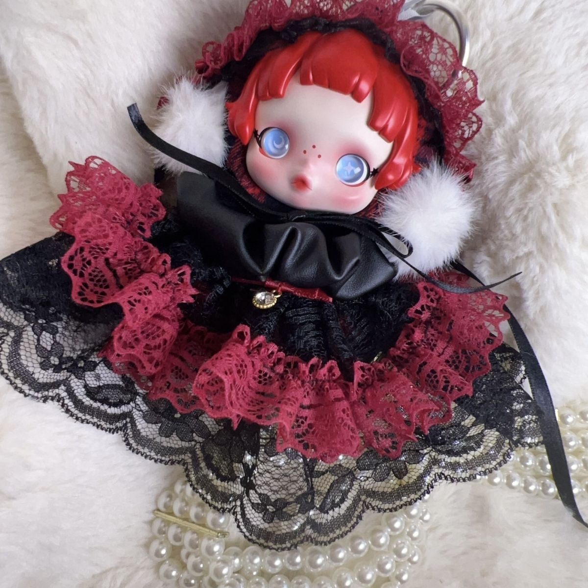 sp搪胶娃娃毛绒玩偶娃衣冬日乐章系列SkullPandy盲盒潮玩挂件衣服