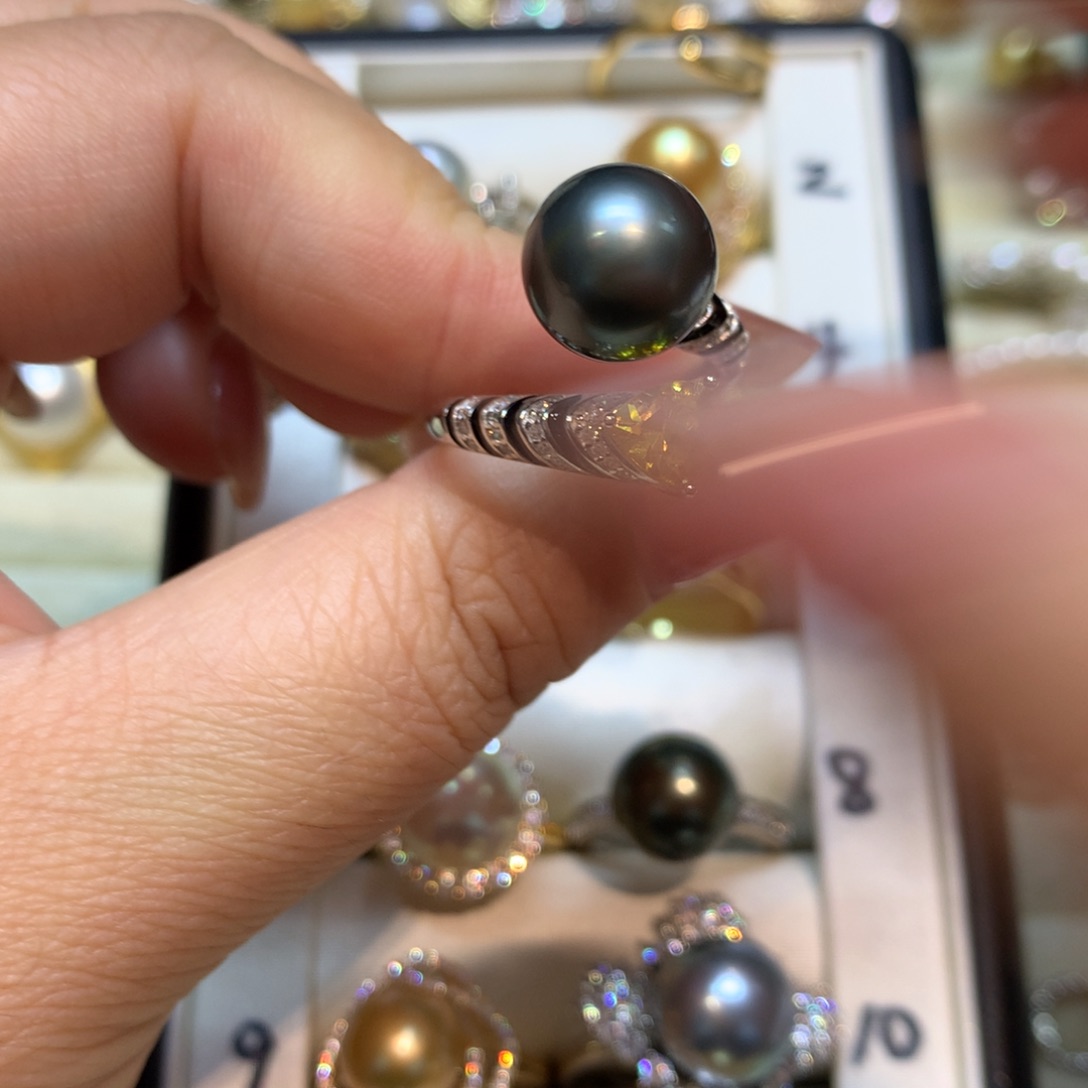 海水珍珠戒指银S925镶嵌