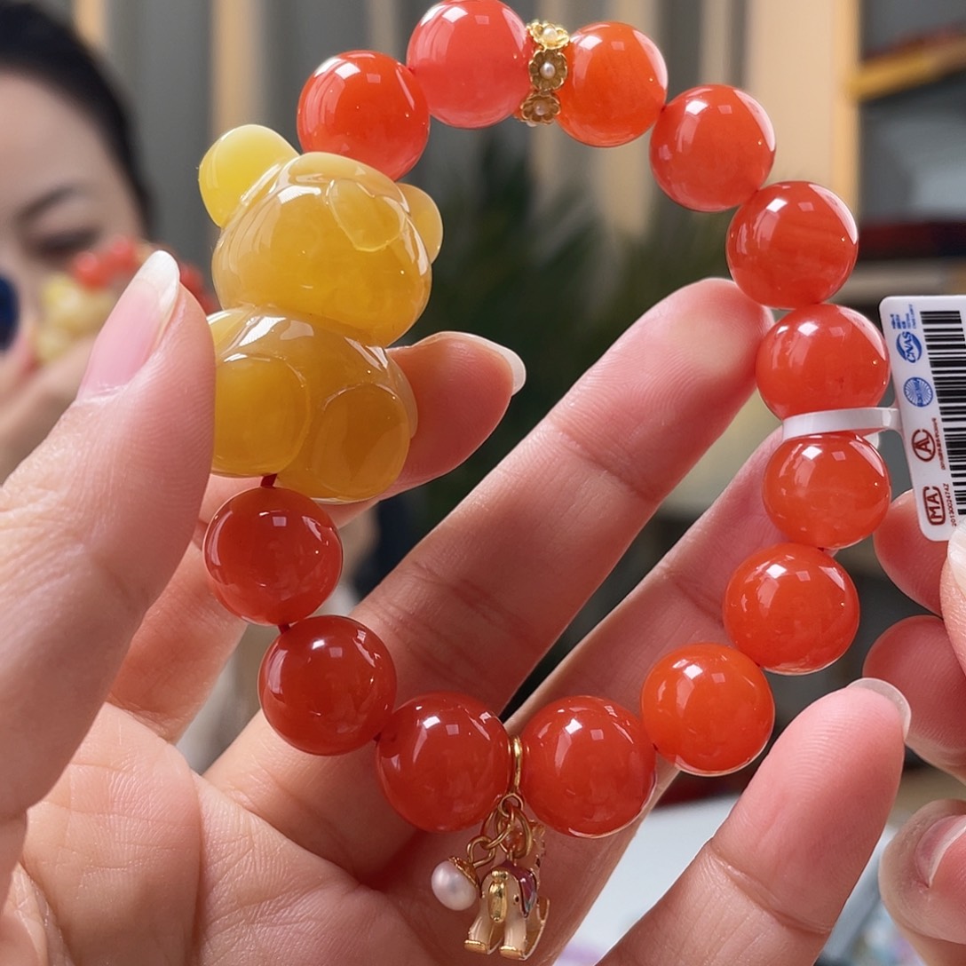 蜜蜡裸石未镶嵌蜜蜡手串